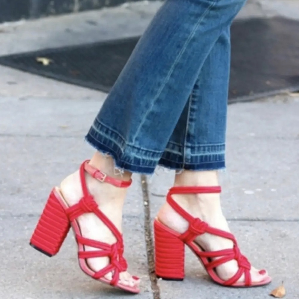 CABI Tiptoe vibrant red rope strappy sandals size 9 NWOB